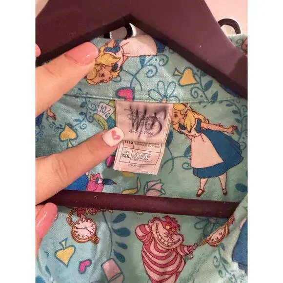 Alice In Wonderland Disney Store 3xl Flannel Cotton Pajama Set Drawstring Plus - Picture 8 of 10
